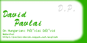 david pavlai business card